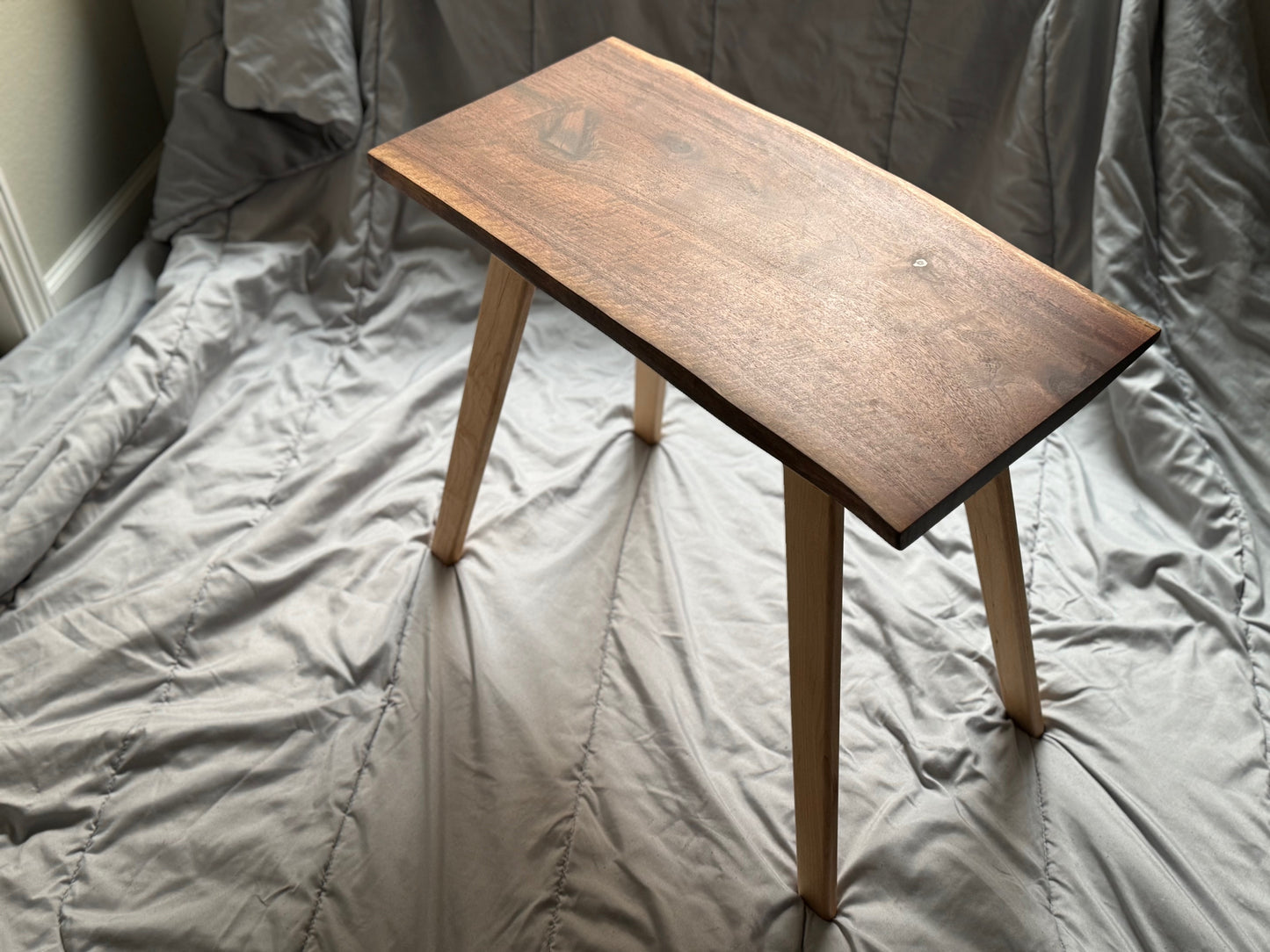 Live Edge Black Walnut End Table