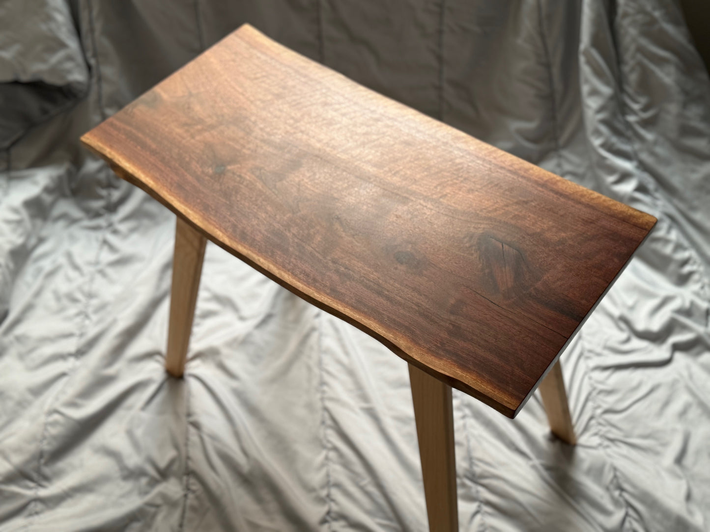 Live Edge Black Walnut End Table